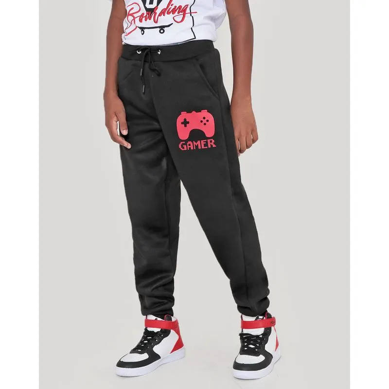 Calça Moletom Juvenil Jogger Estampa Game Preta 12