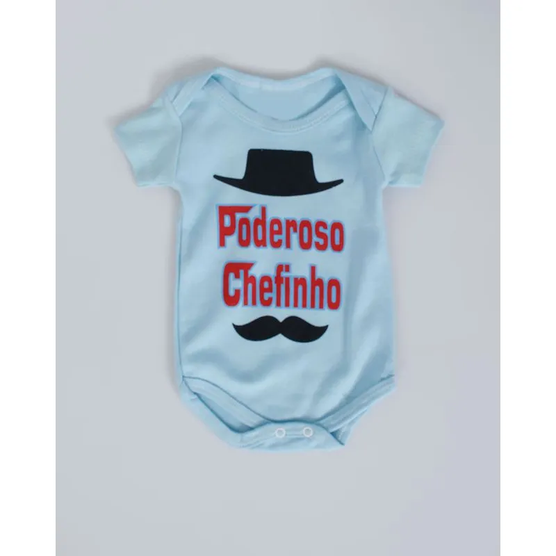 Body Bebê Estampa Poderoso Chefinho Azul Claro M