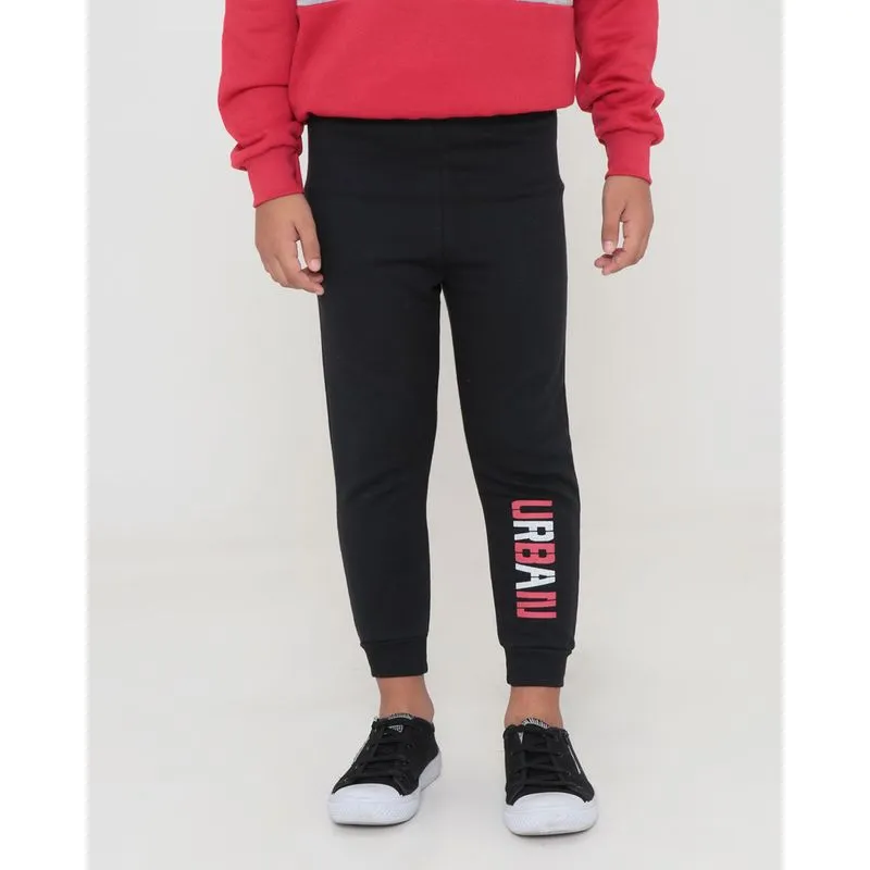 Calça Moletom Infantil Estampa Urban Preta 8