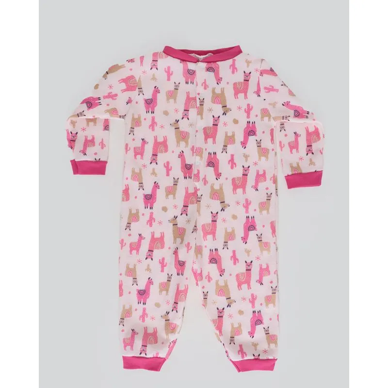 Macacão Infantil Soft Estampa Lhama Rosa 4