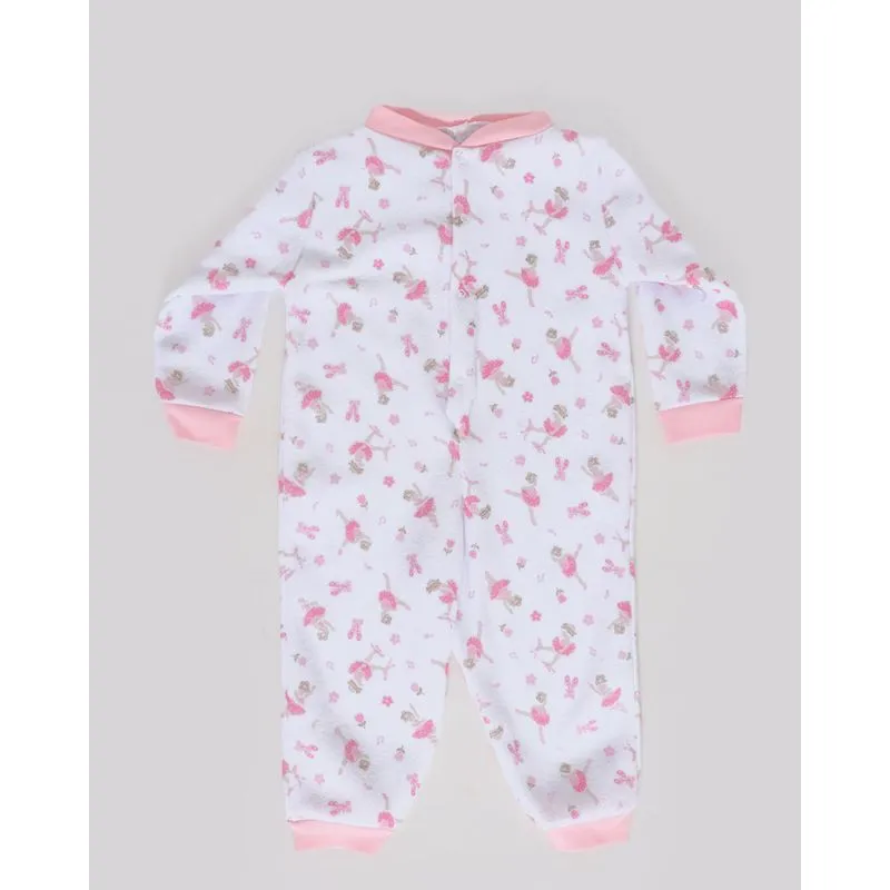 Macacão Infantil Soft Estampa Bailarina Branco 8