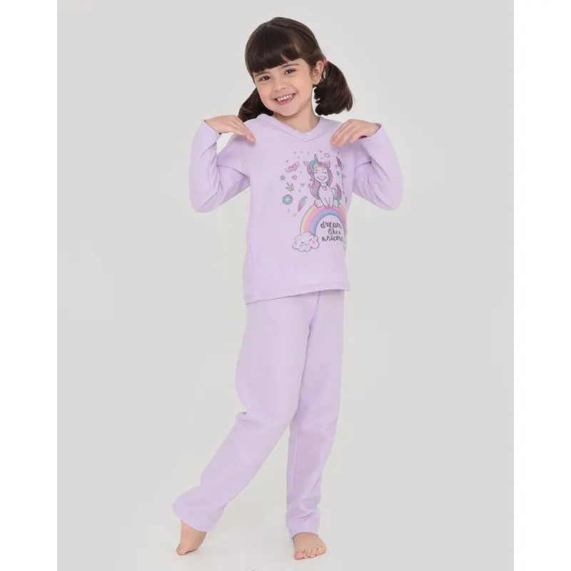 Pijama Infantil Soft Estampa Arco-Íris Lilás 6