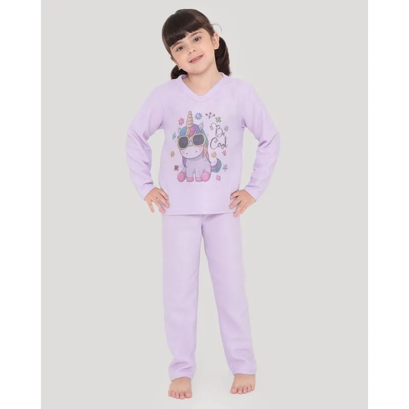 Pijama Infantil Soft Estampa Unicórnio Lilás 4