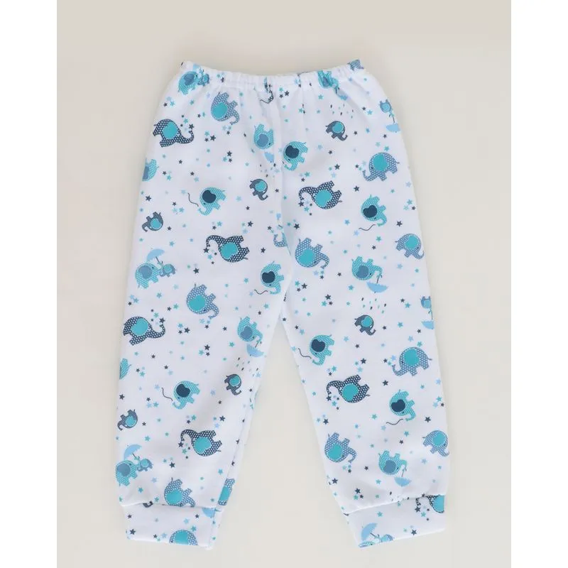 Calça Bebê Soft Estampa Elefante Branco 1