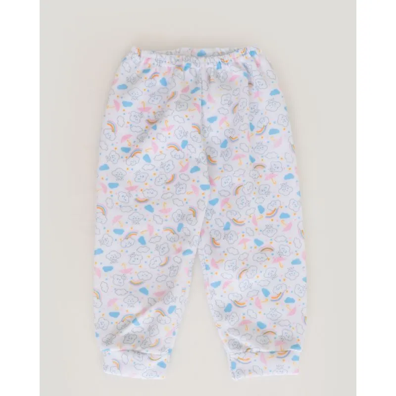 Calça Bebê Soft Estampa Arco-íris Branca 1