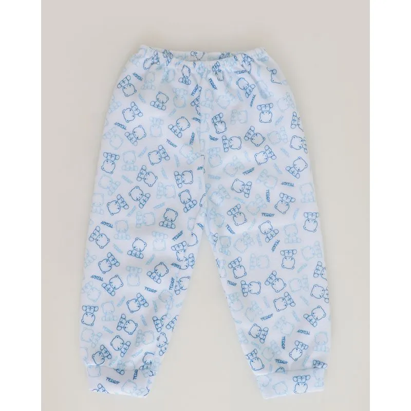 Calça Bebê Soft Estampa Urso Teddy Branca 1