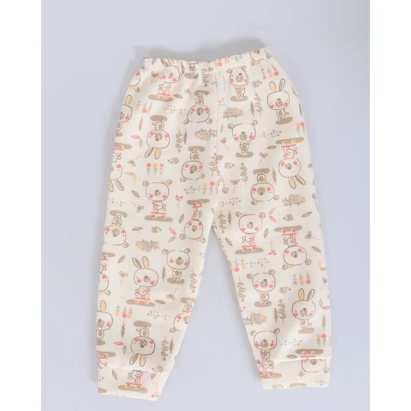 Calça Bebê Soft Estampa Divertida Bege 1