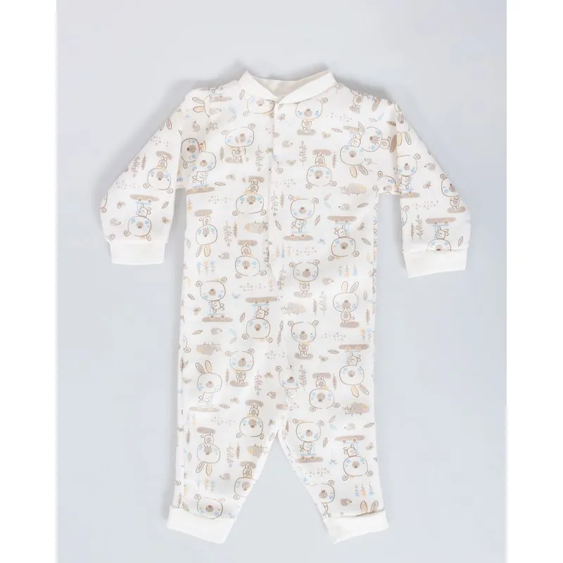 Macacão Bebê Soft Estampa Ursinho Off White 2