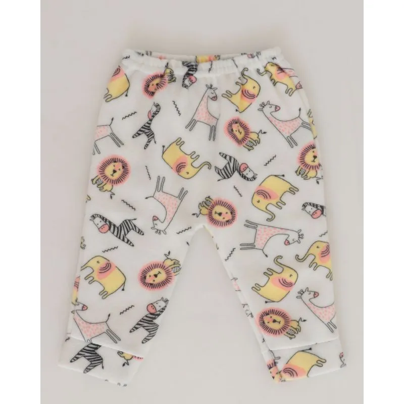 Calça Bebê Unissex Soft Estampa Savana Off White M