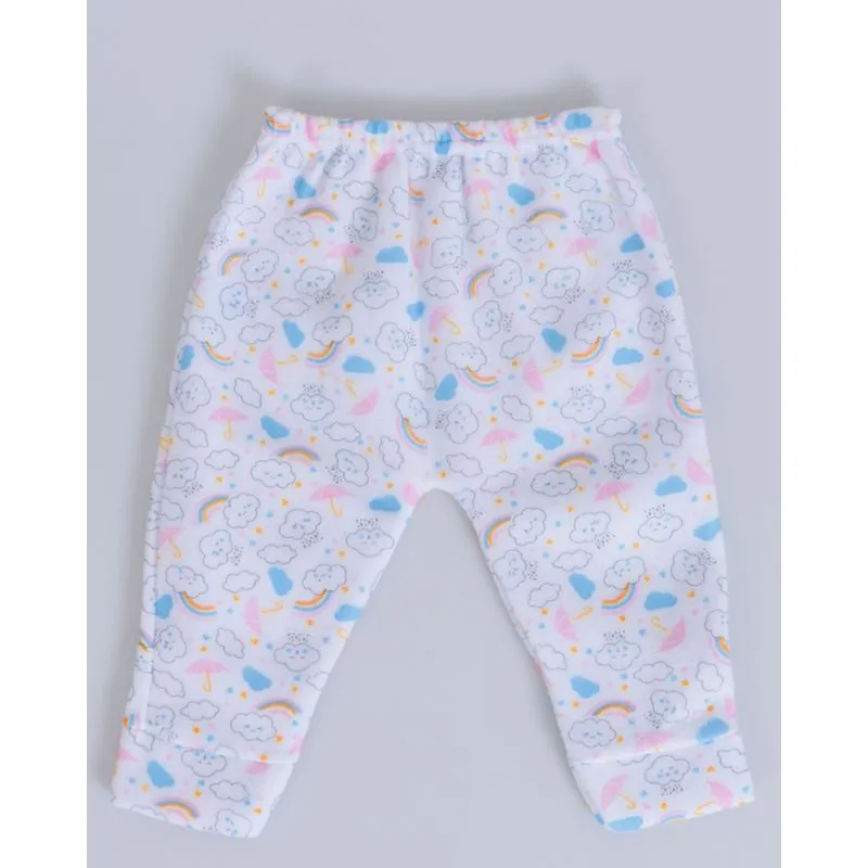 Calça Bebê Unissex Soft Estampa Arco-íris Branca P