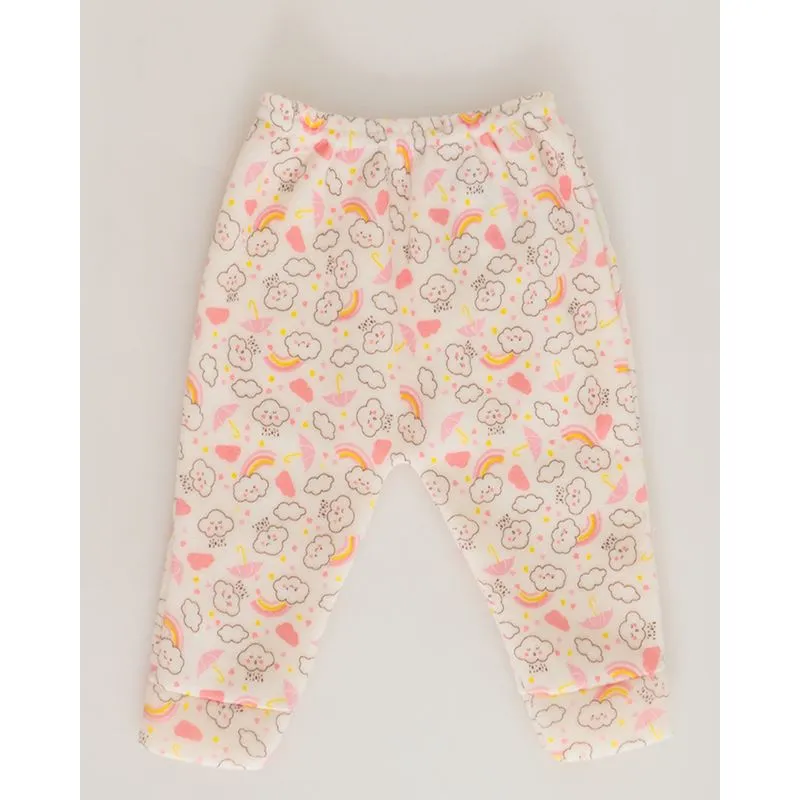 Calça Bebê Soft Estampa Arco-íris Bege Claro M