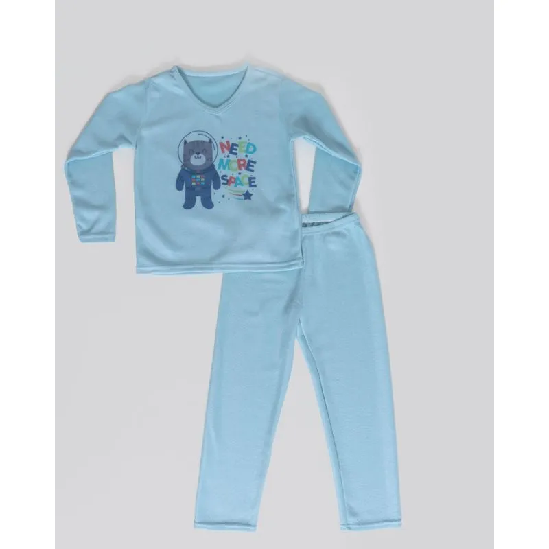 Pijama Juvenil Soft Gola V Estampa Ursinho Azul Escuro 14