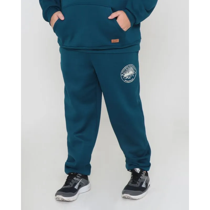 Calça Moletom Masculina Plus Size Jogger Adventure Verde G2