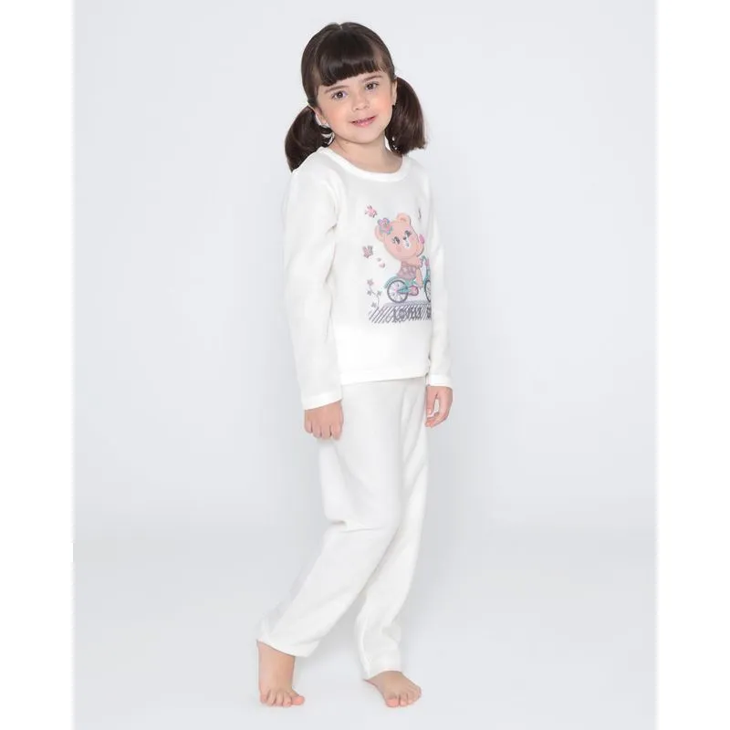 Pijama Infantil Soft Estampa Lovely Girl Off White 8