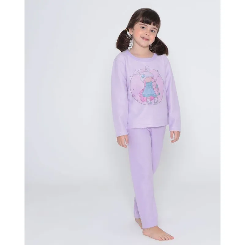 Pijama Infantil Soft Estampa Frontal Lilás 8
