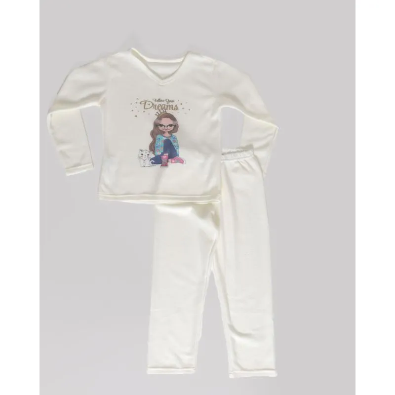 Pijama Juvenil Gola V Soft Sonhos Off White 14