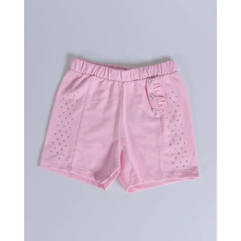 Short Moletinho Bebê Strass Rosa Claro 1