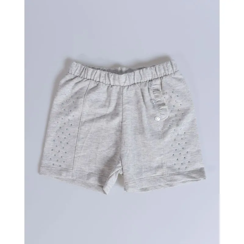 Short Moletinho Bebê Strass Mescla Claro 3