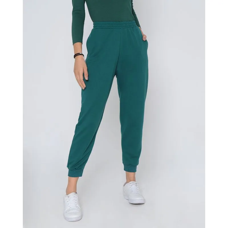 Calça Moletinho Feminina Jogger Verde P