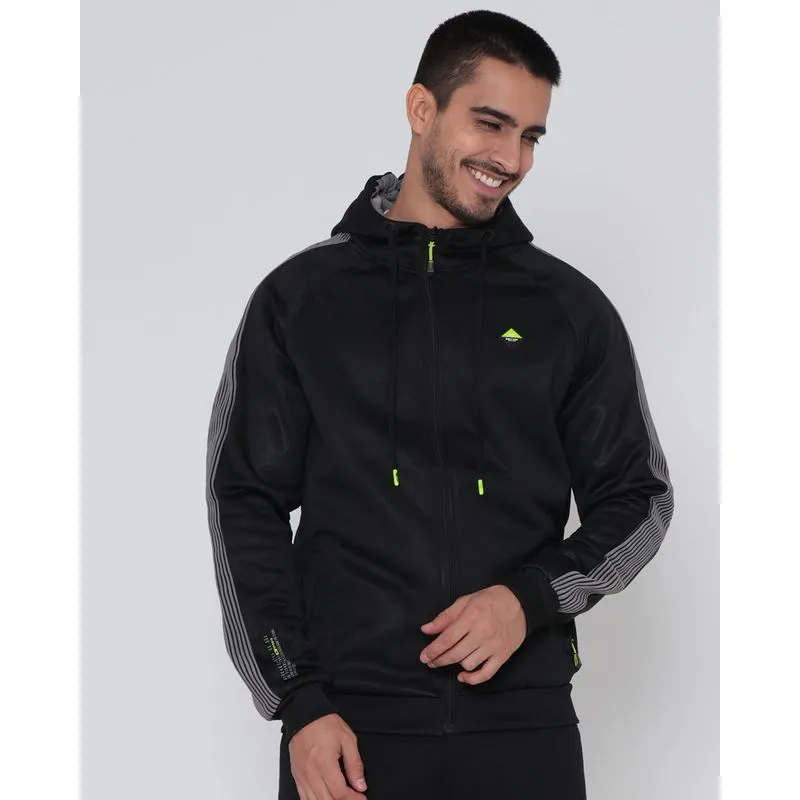 Jaqueta Masculina Esportiva Capuz Preta GG