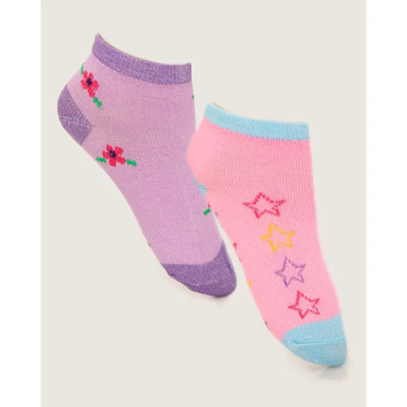 Kit 3 Pares de Meia Infantil Soquete Estampada E Cores Sortidas 23 A 26