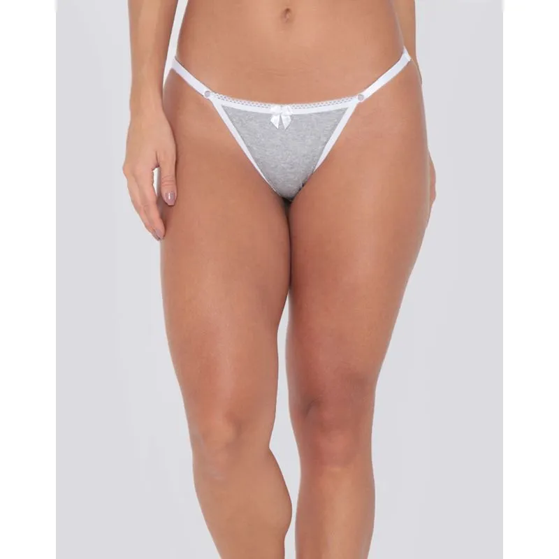 Calcinha Avulsa String Com Detalhe Mescla Cinza Claro 40
