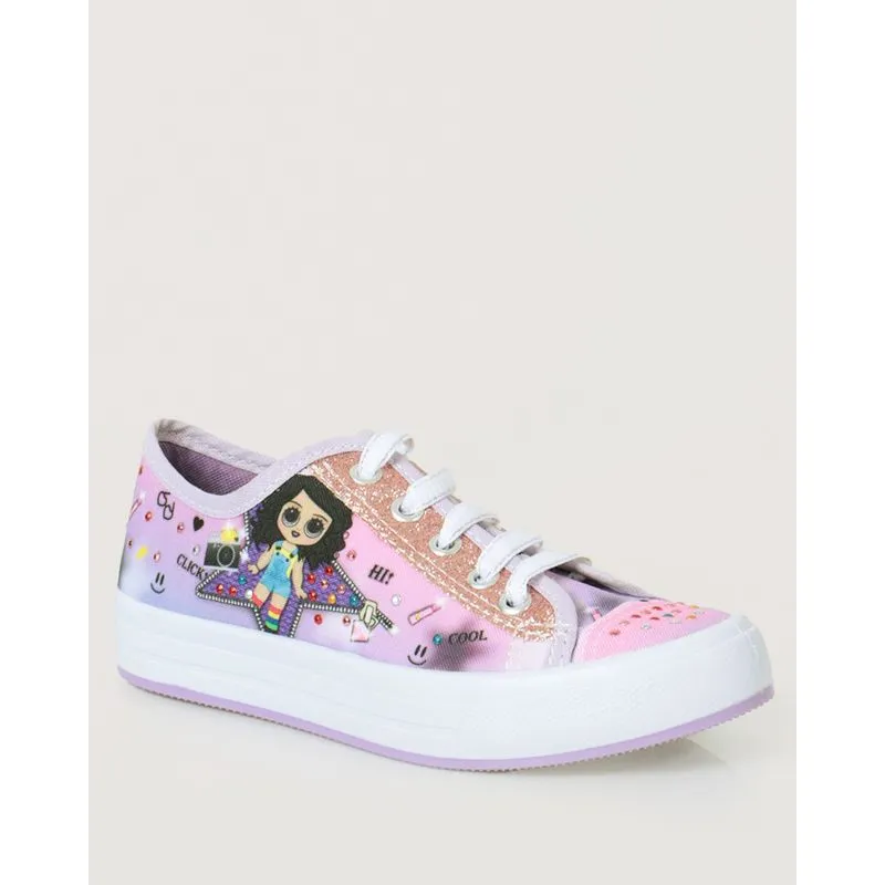 Tênis Infantil Estampa Boneca Star Lilás 31