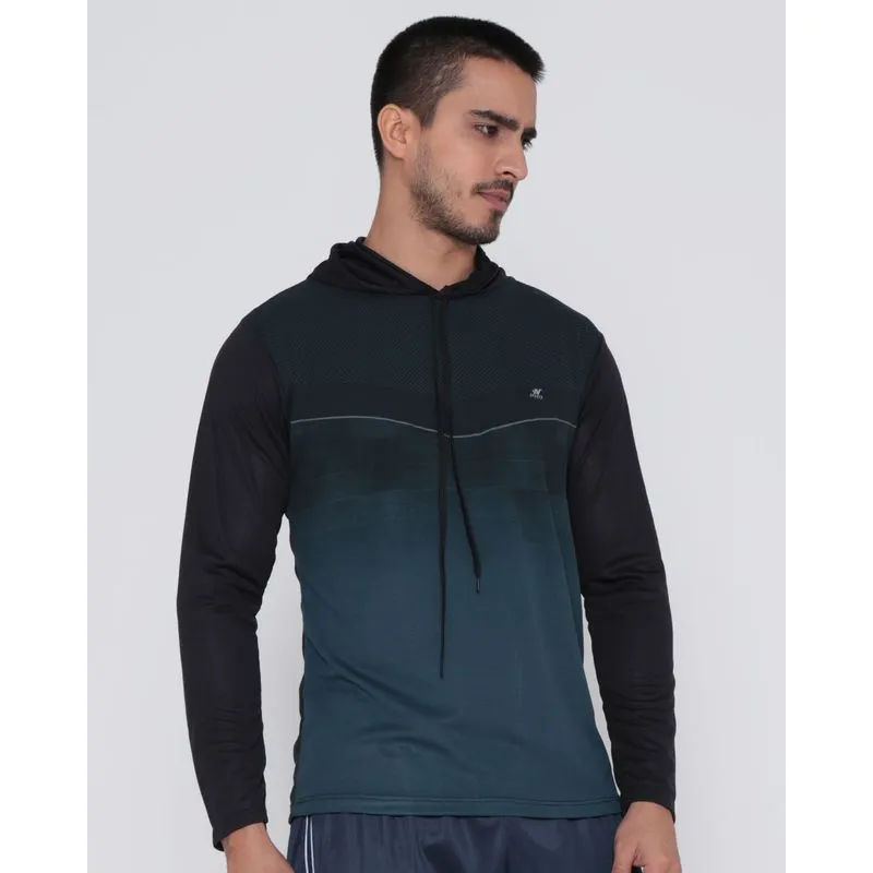 Camiseta Masculina Esportiva Capuz Verde Escuro M