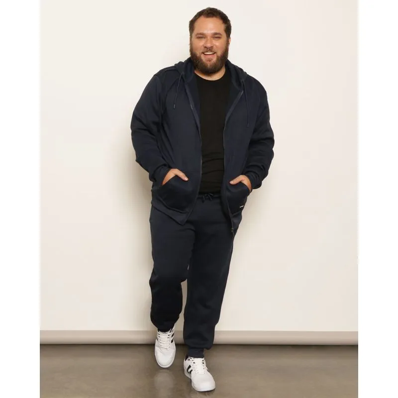 Calça Moletom Masculina Plus Size Jogger Marinho G3