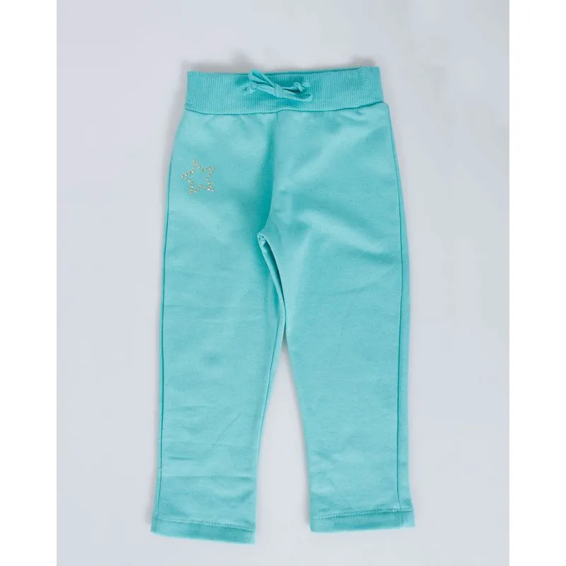Calça Moletom Bebê Estrelas Verde Claro 1
