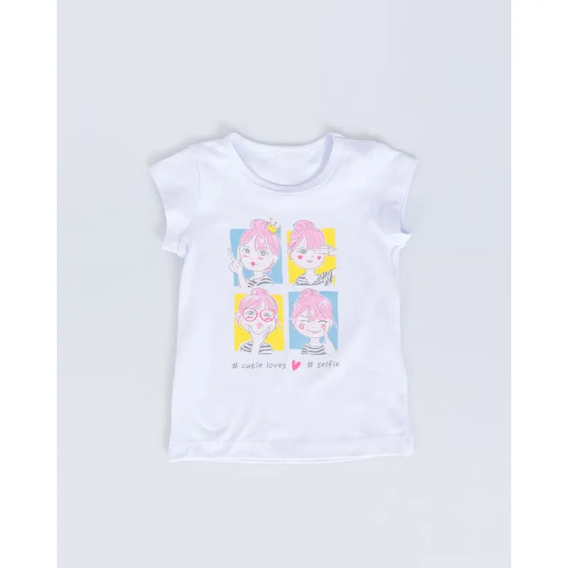 Blusa Bebê Estampa Love Selfie Branca 3