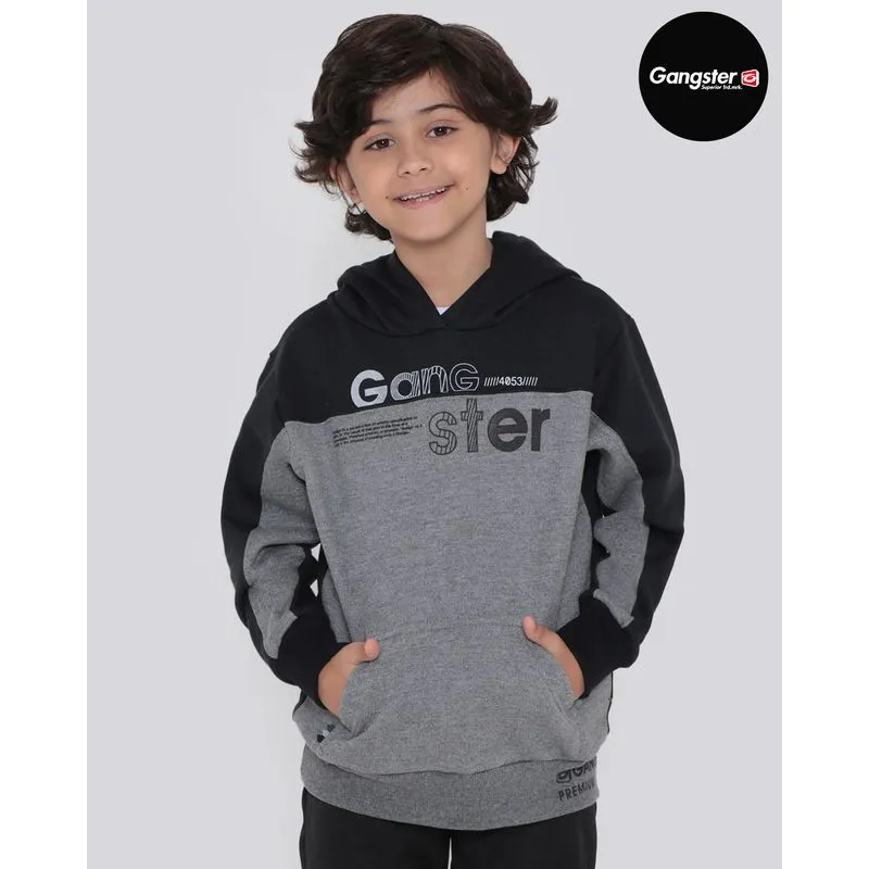 Blusão Infantil Moletom Gangster Recorte Preto 6