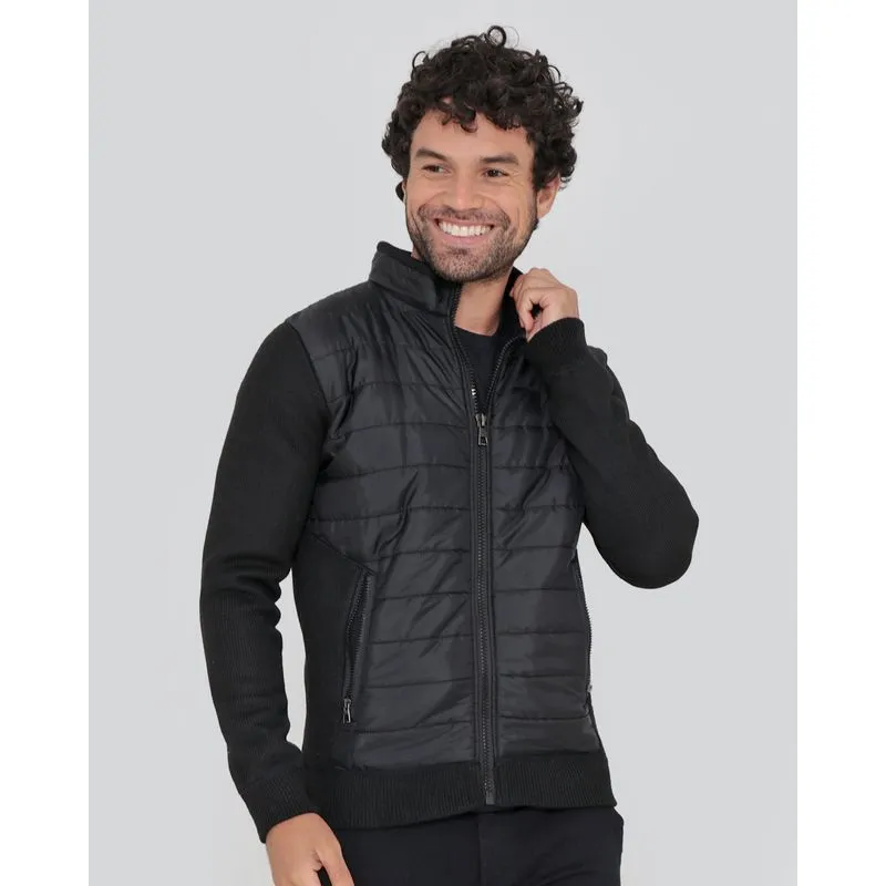 Jaqueta Masculina Tricô Frente Matelada Preta G