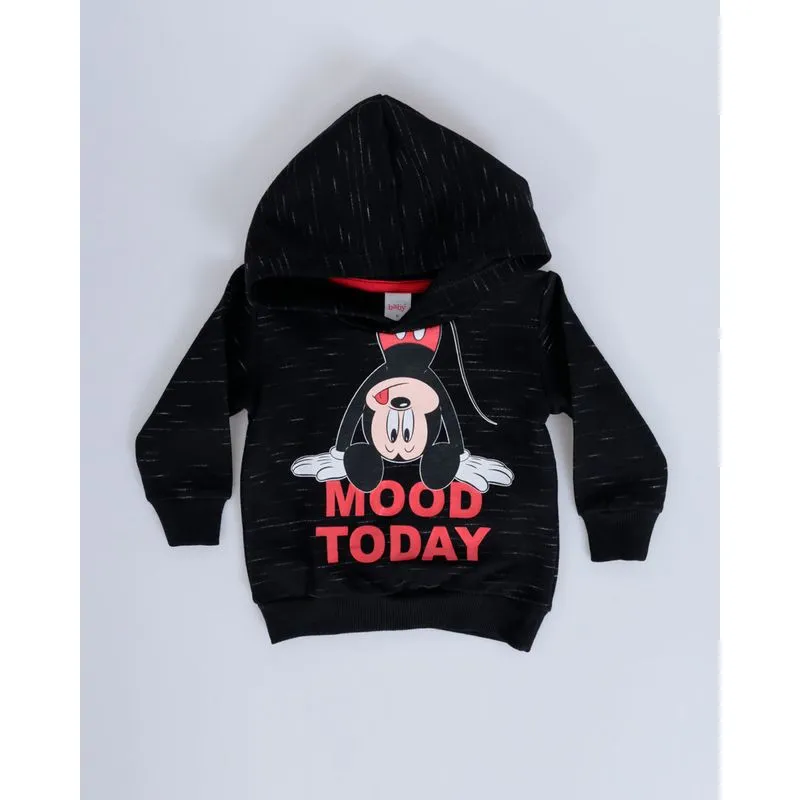 Blusão Moletom Bebê Flamê Mickey Mouse Disney Preto P