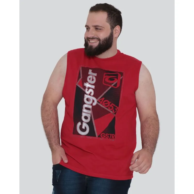 Regata Plus Size Machão Gangster Vermelha G1