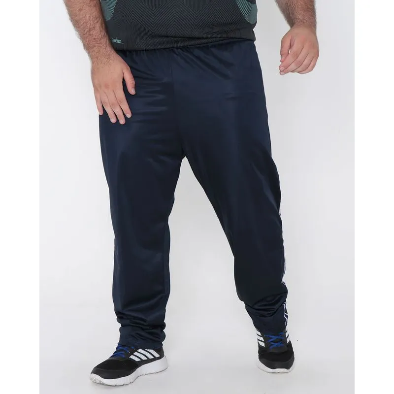 Calça Masculina Plus Size Esportiva Helanca Com Tira Lateral Marinho G1