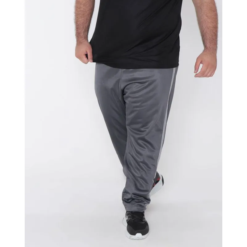 Calça Masculina Plus Size Esportiva Helanca Com Tira Lateral Cinza G2