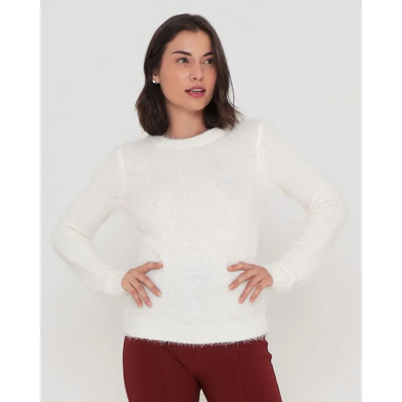 Suéter Feminino Chenille Branco P