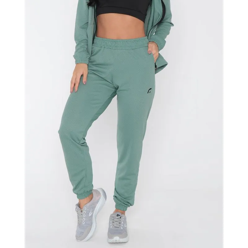 Calça Moletinho Feminina Fitness Jogger Fitter Verde Claro M