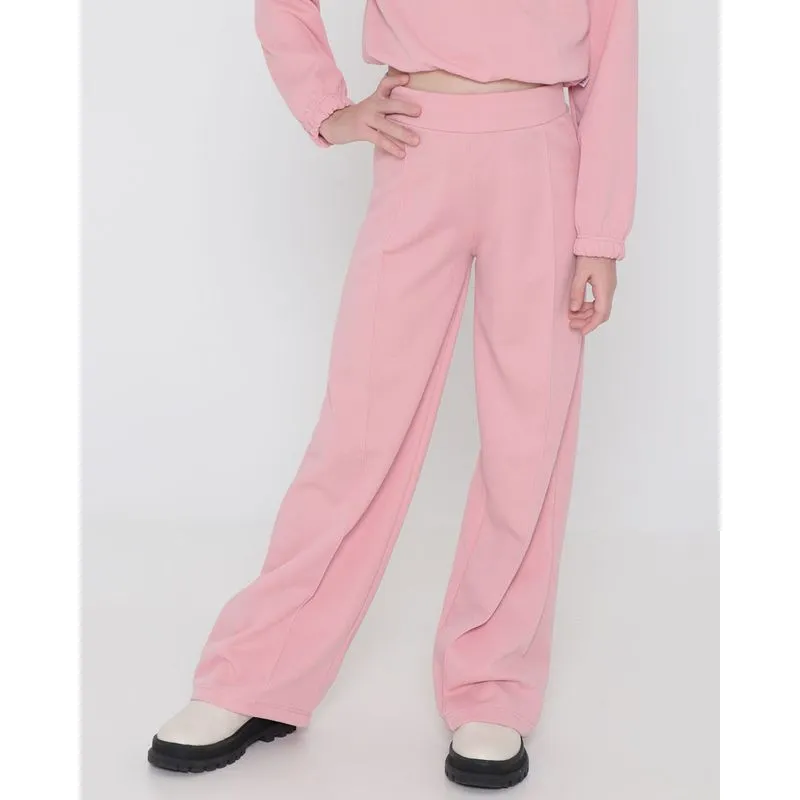 Calça Infantil Flare Crepe Rosa Claro 6