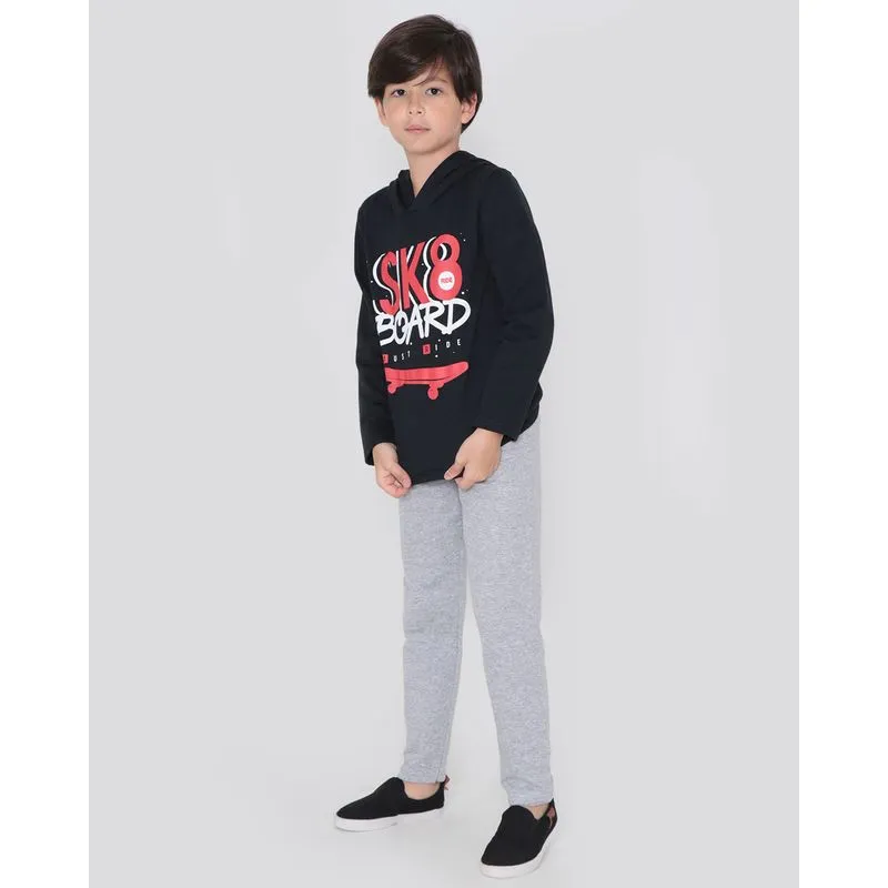 Conjunto Moletom Infantil Estampa Skate Preto 8