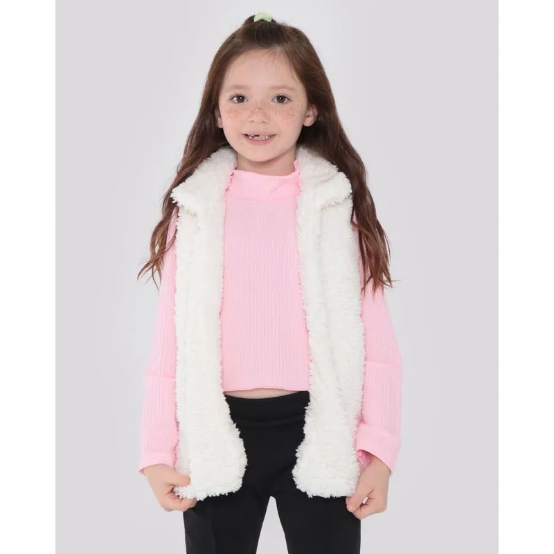 Colete Infantil Pelúcia Off White 4