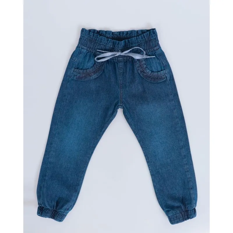 Calça Jeans Bebê Jogger Clochard Azul Médio 3