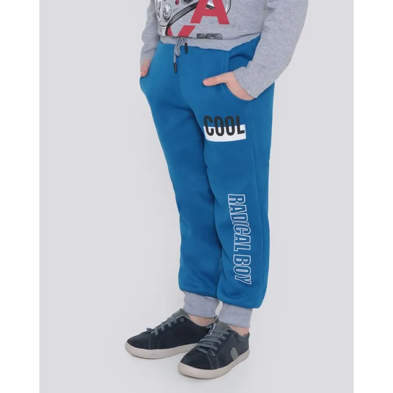 Calça Moletom Infantil Jogger Azul 6