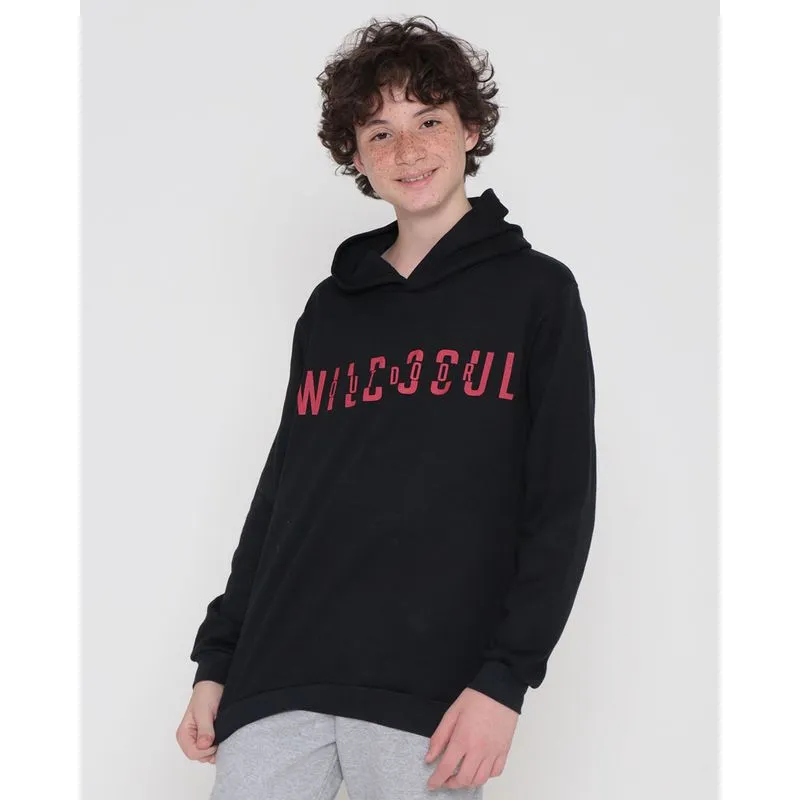 Blusão Juvenil Moletom Estampado Preto 10
