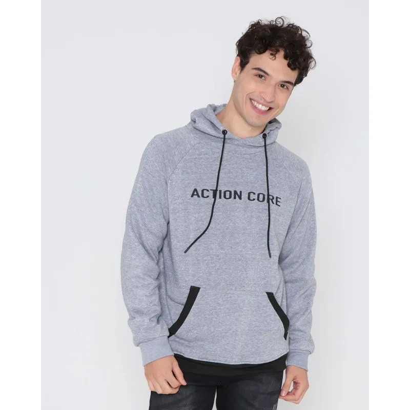 Blusão Masculino Moletom Estampa Action Cinza G