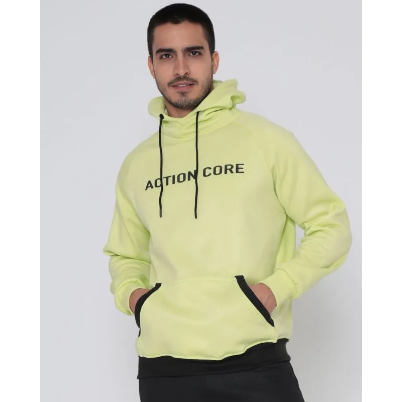 Blusão Masculino Moletom Estampa Action Core Verde GG