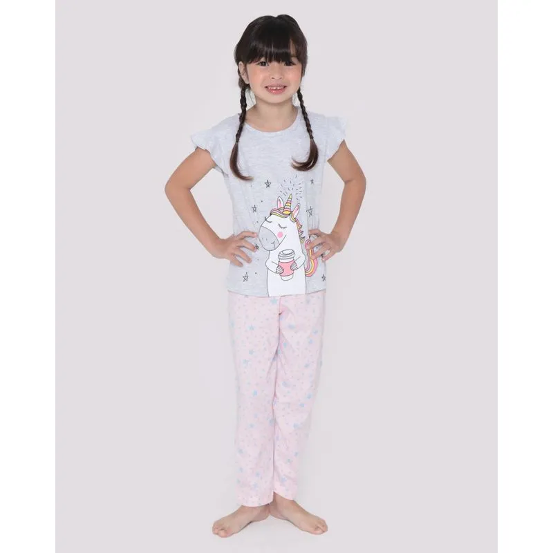 Pijama Infantil Estampa Unicórnio Cinza 10