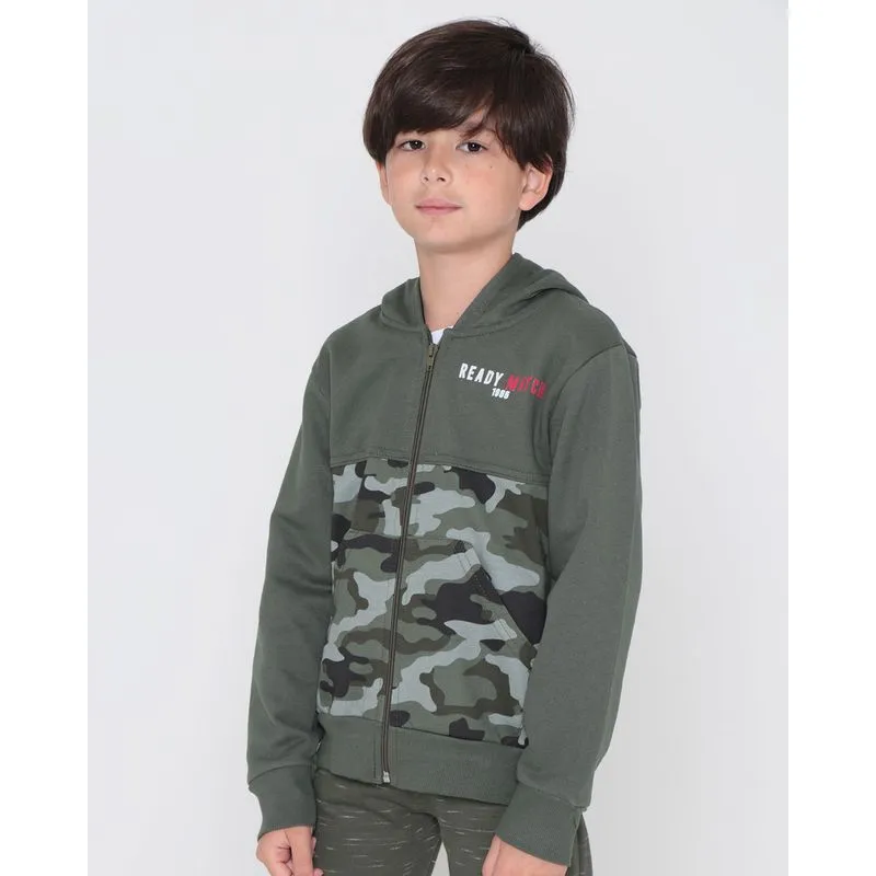 Casaco Moletom Infantil Camuflado Verde 6