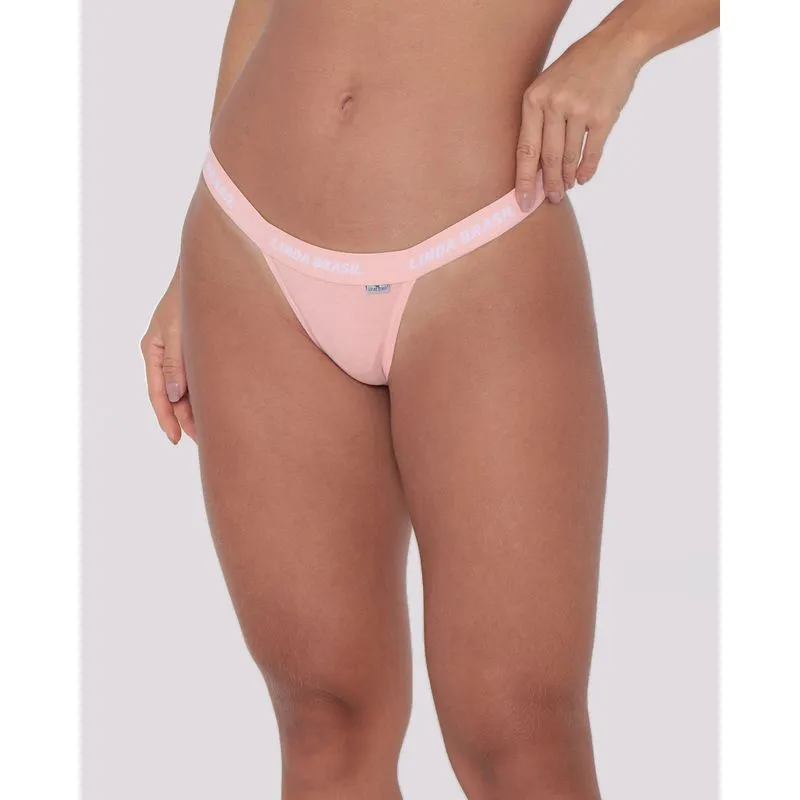 Calcinha String Elástico Linda Brasil Laranja Claro GG